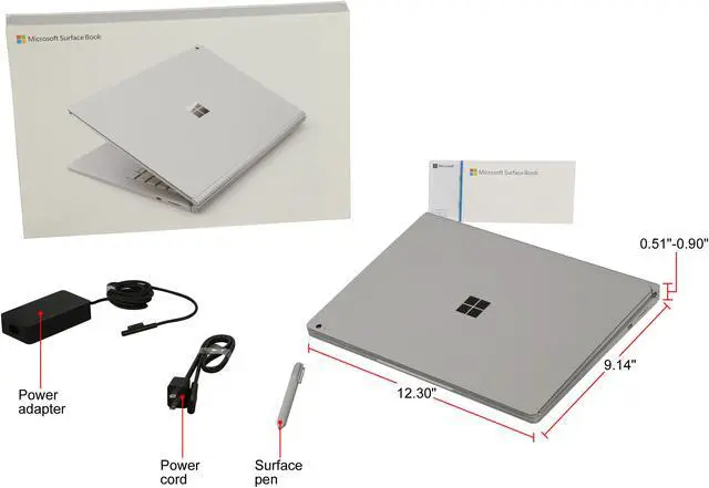 Alt view image 8 of 8 - Microsoft Surface Book SV9-00001 Ultrabook Intel Core i5 6300U (2.40 GHz) 8 GB Memory 256 GB SSD Intel HD Graphics 520 13.5" 3000 x 2000 Touchscreen 5 MP Front / 8 MP Rear Camera Windows 10 Pro 64-Bit Bundle With Pen
