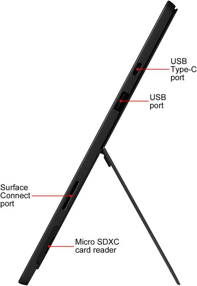 Alt view image 9 of 11 - Microsoft Surface Pro 7 - 12.3" Touch-Screen - Intel Core i7 - 16 GB Memory - 512 GB Solid State Drive (Latest Model) - Matte Black