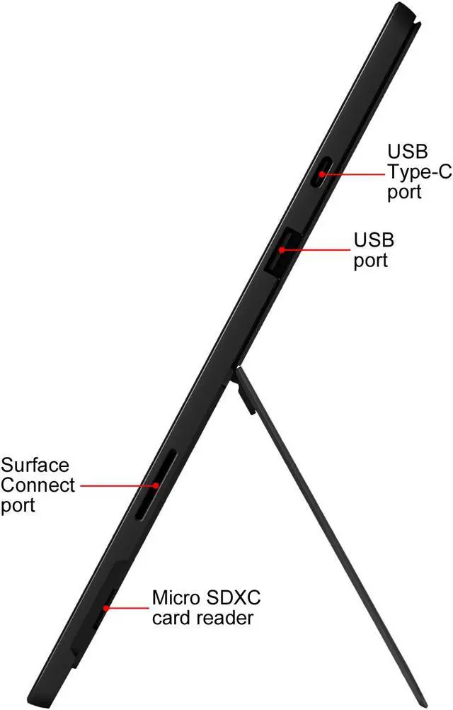 Alt view image 8 of 10 - Microsoft Surface Pro 7 - 12.3" Touch-Screen - Intel Core i5 - 8 GB Memory - 256 GB Solid State Drive (Latest Model) - Matte Black