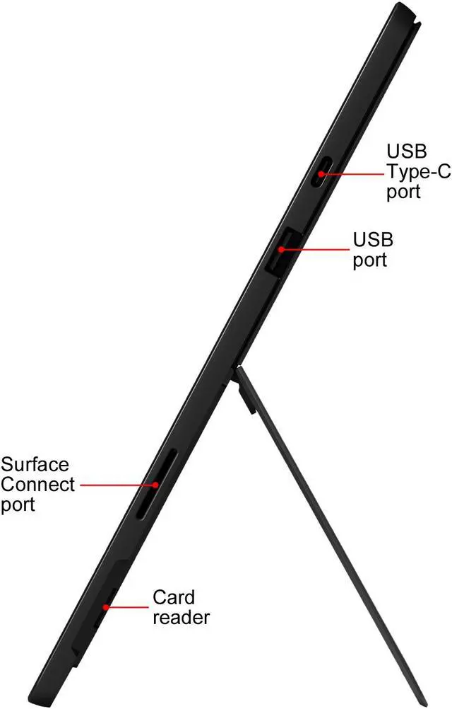 Alt view image 8 of 10 - Microsoft - Surface Pro 7 - 12.3" Touch Screen - Intel Core i5 - 8 GB Memory - 256 GB SSD - Matte Black - Bundle with Surface Pro Type Cover