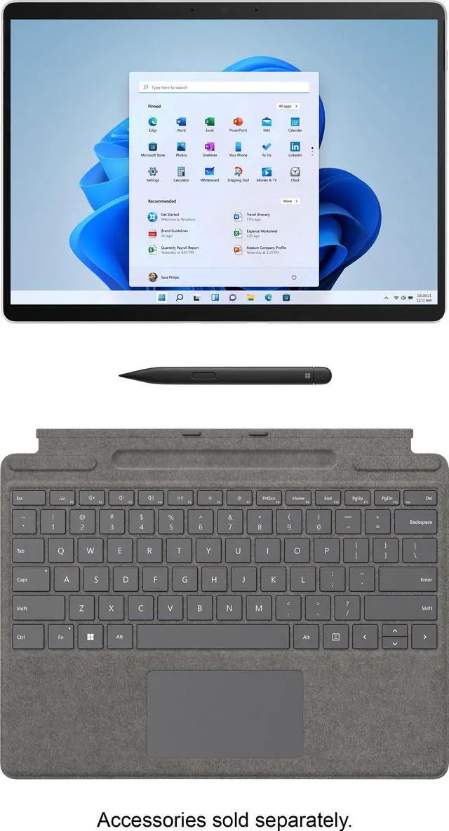 Alt view image 7 of 9 - Microsoft Surface Pro X Tablet | SQ2 1.80GHz, 16GB RAM, 512GB SSD, 13" Touch, Windows 10 Pro, Platinum