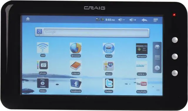 Main image of Craig Electronics CMP738B 256MB DDR2 Memory 7.0" 800 x 480 Tablet Android 2.2 (Froyo)