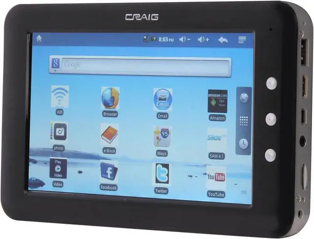Alt view image 2 of 6 - Craig Electronics CMP738B 256MB DDR2 Memory 7.0" 800 x 480 Tablet Android 2.2 (Froyo)