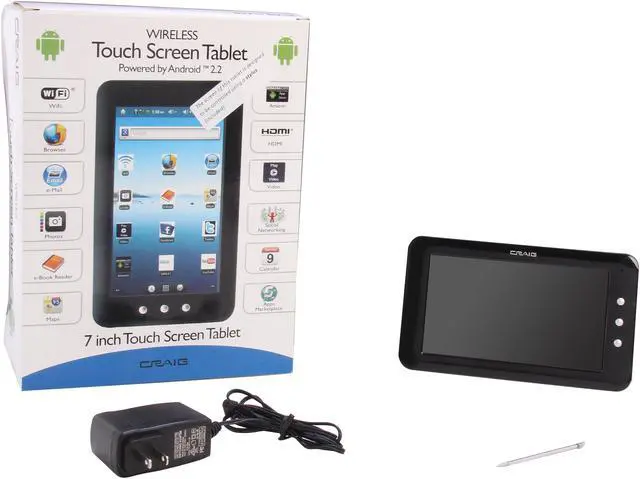 Alt view image 6 of 6 - Craig Electronics CMP738B 256MB DDR2 Memory 7.0" 800 x 480 Tablet Android 2.2 (Froyo)