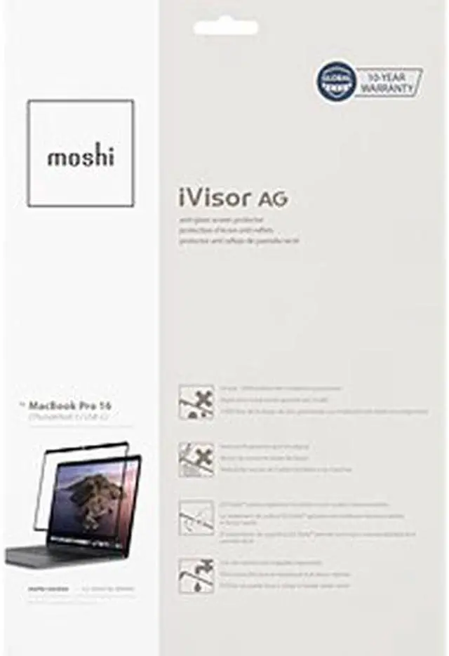 Alt view image 9 of 9 - Moshi iVisor Washable Screen Protector Black (Clear/Matte) for MacBook Pro 16 99MO040912