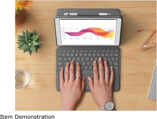 Alt view image 7 of 9 - Logitech iPad Case with Backlit Keyboard, Trackpad, and Smart Connector for iPad Air 3rd Gen (2019), iPad Pro 10.5 inch (2017) - (920-009610)