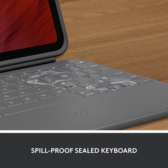 Alt view image 3 of 8 - Logitech Rugged Folio Keyboard Case for iPad (10th Generation) with Smart Connector and Durable Spill-Proof Keyboard