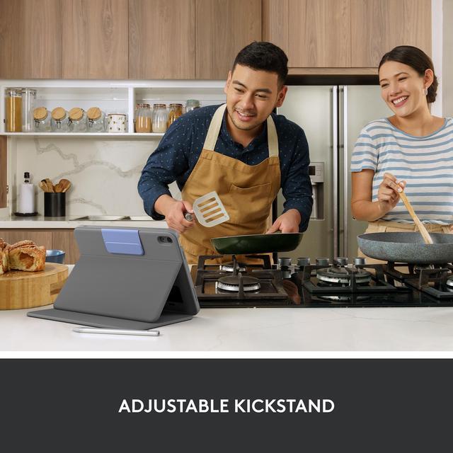 Alt view image 6 of 8 - Logitech Rugged Folio Keyboard Case for iPad (10th Generation) with Smart Connector and Durable Spill-Proof Keyboard