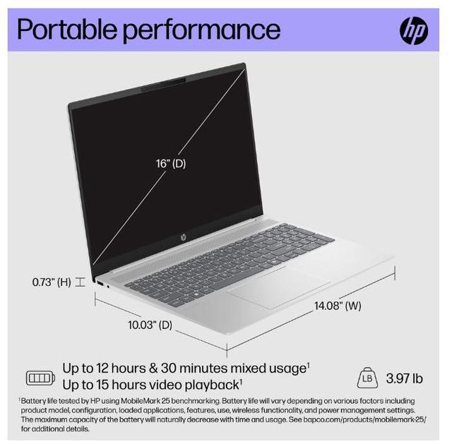 Alt view image 7 of 8 - HP Pavilion 16.0" Touchscreen Laptop AMD Ryzen 7 8840U 3.30 GHz 16GB Memory 1TB PCIe SSD Windows 11 Home 16-ag0075cl (Grade A)