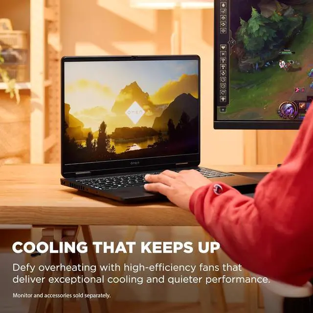 Alt view image 6 of 8 - HP OMEN 16 Gaming Laptop, Intel Core 7-240H, 32GB DDR5, 1TB SSD, NVIDIA GeForce RTX 5070 GPU (8GB GDDR7), 16" 2K IPS sRGB 144Hz VRR Display (1920x1200), Windows 11 Home, Shadow Black (16-am0030ca)