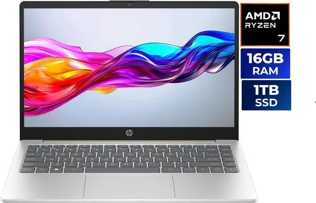 Main image of HP 14" HD Laptop AMD Ryzen 7 7730U 16GB Memory 1 TB NVMe SSD AMD Radeon Graphics Windows 11 Home 14-em0085cl