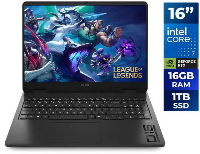 Main image of HP OMEN 16.0" Gaming Laptop Intel Core 7 240H NVIDIA GeForce RTX 5060 16GB Memory DDR5 5200 - 1TB NVMe SSD 16.0" Windows 11 Home (B9LL3UAR#ABL)
