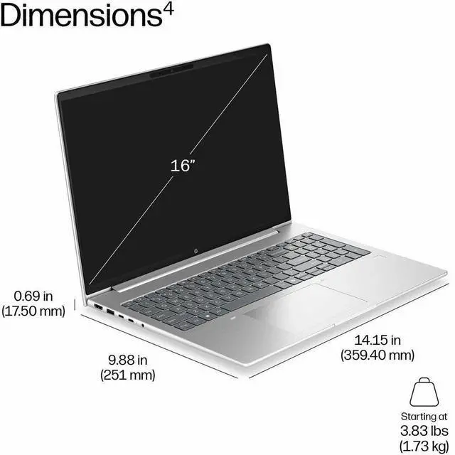 Alt view image 3 of 4 - HP ProBook 4 G2a 16" Touchscreen Copilot+ PC Notebook - AMD Ryzen AI 5 Ryzen AI 430 - 16 GB - 512 GB SSD - Windows 11 Pro - Webcam - Wi-Fi 6E - DK0S2UT#ABA