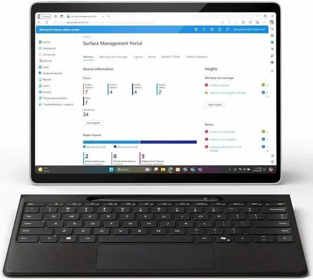 Alt view image 4 of 6 - Microsoft Surface Pro 11 13.0" Qualcomm Snapdragon X Elite - 32GB - 1TB SSD - Gray - Windows 11 Pro - Wi-Fi 7 ZIR-00001
