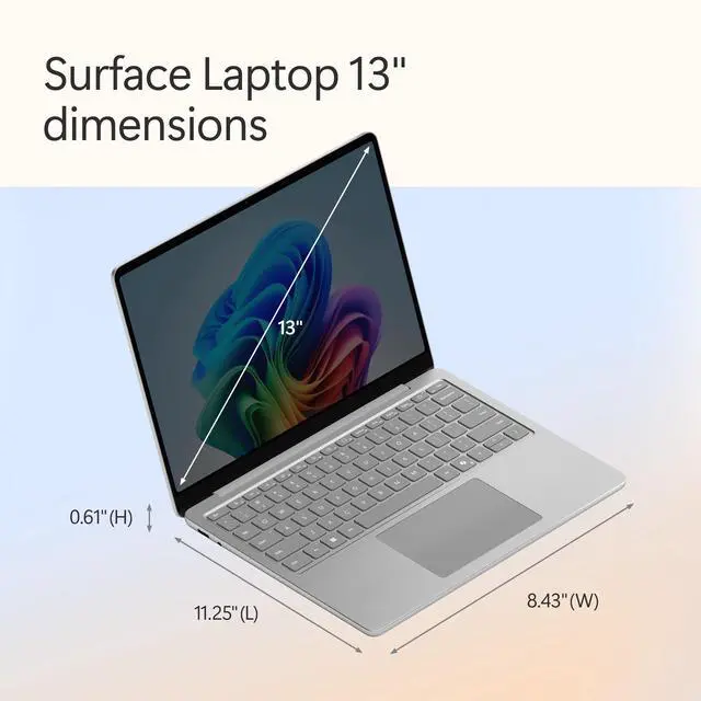 Alt view image 18 of 18 - Microsoft 13" Surface Laptop Copilot+ PC, Snapdragon X Plus 8-Core, 16GB RAM, 256GB UFS, Platinum, Latest Model