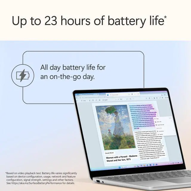 Alt view image 11 of 18 - Microsoft 13" Surface Laptop Copilot+ PC, Snapdragon X Plus 8-Core, 16GB RAM, 512GB UFS, Platinum, Latest Model