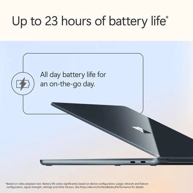Alt view image 9 of 20 - Microsoft 13" Surface Laptop Copilot+ PC, Snapdragon X Plus 8-Core, 16GB RAM, 512GB UFS, Ocean, Latest Model