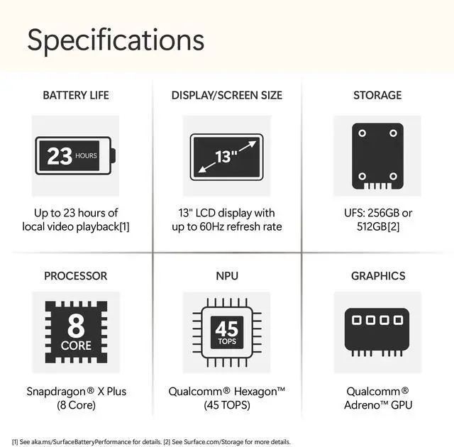 Alt view image 16 of 20 - Microsoft 13" Surface Laptop Copilot+ PC, Snapdragon X Plus 8-Core, 16GB RAM, 512GB UFS, Ocean, Latest Model