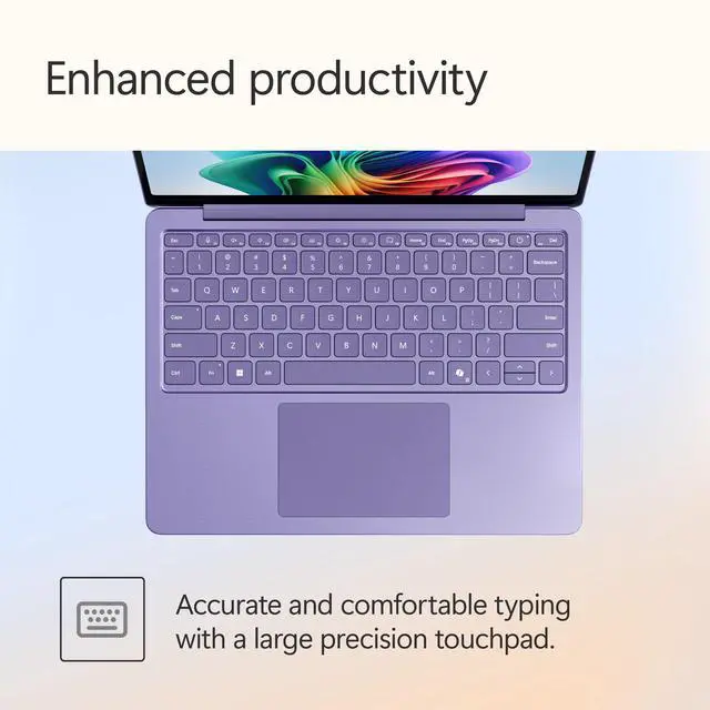 Alt view image 14 of 19 - Microsoft 13" Surface Laptop Copilot+ PC, Snapdragon X Plus 8-Core, 16GB RAM, 512GB UFS, Violet, Latest Model