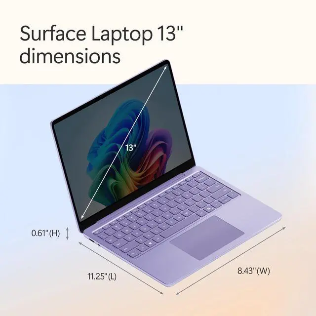 Alt view image 18 of 19 - Microsoft 13" Surface Laptop Copilot+ PC, Snapdragon X Plus 8-Core, 16GB RAM, 512GB UFS, Violet, Latest Model