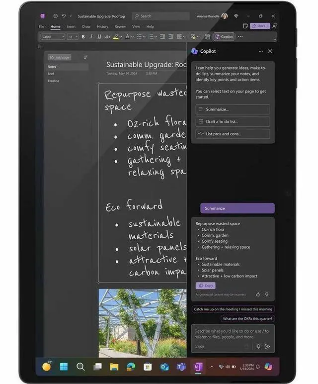 Alt view image 2 of 5 - Microsoft Surface Pro 11 Copilot+ PC Tablet - 13" PixelSense Display - Intel Core Ultra 7 - 16 GB - 256 GB SSD - Wi-Fi 7 - Black - TAA Compliant EP2-20900