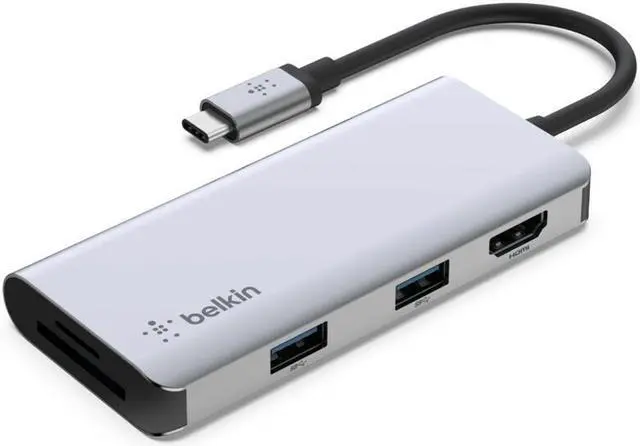 Main image of Belkin USB-C 5-in-1 Multiport Adapter, Laptop Docking Station, 2x USB-A 3.1, 4k HDMI @ 30Hz, Up to 5Gps data transfer