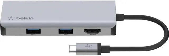 Alt view image 2 of 6 - Belkin USB-C 5-in-1 Multiport Adapter, Laptop Docking Station, 2x USB-A 3.1, 4k HDMI @ 30Hz, Up to 5Gps data transfer