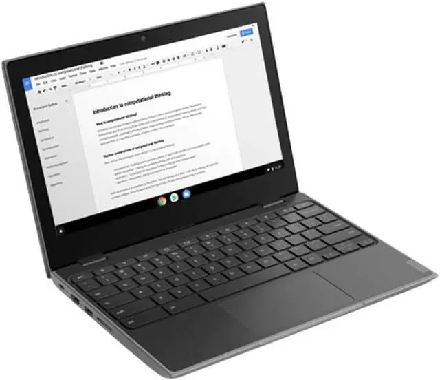 Alt view image 4 of 6 - Lenovo 100e Chromebook (2nd Gen) 81MA - Intel Celeron N4020 / 1.1 GHz - Chrome OS - UHD Graphics 600 - 4 GB RAM - 32 GB EMMC - 11.6" TN 1366 X 768 (HD) - Wi-Fi 5 - Black - Kbd: US - 81MA0039US