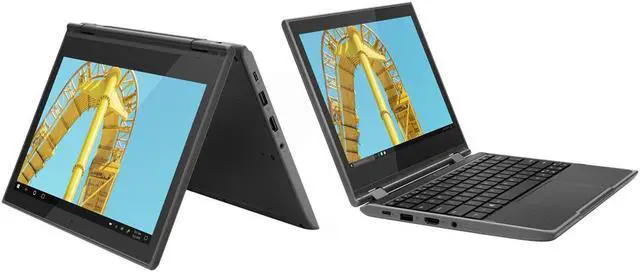 Alt view image 2 of 15 - Lenovo 300e (2nd Gen) 81M9 - Flip design - Intel Celeron N4120 / 1.1 GHz - Win 10 Pro 64-bit (includes Win 11 Pro License) - UHD Graphics 600 - 4 GB RAM - 128 GB SSD NVMe - 11.6" IPS touchscreen