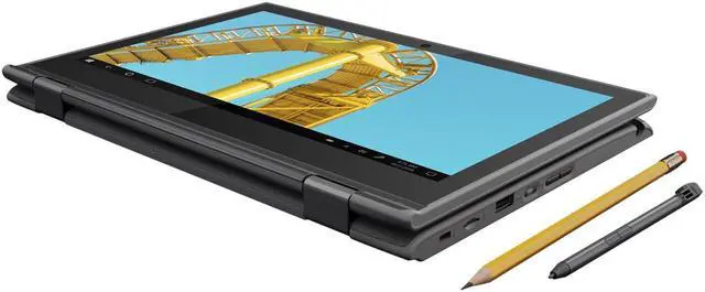 Alt view image 3 of 15 - Lenovo 300e (2nd Gen) 81M9 - Flip design - Intel Celeron N4120 / 1.1 GHz - Win 10 Pro 64-bit (includes Win 11 Pro License) - UHD Graphics 600 - 4 GB RAM - 128 GB SSD NVMe - 11.6" IPS touchscreen