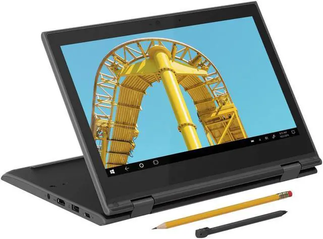 Alt view image 6 of 15 - Lenovo 300e (2nd Gen) 81M9 - Flip design - Intel Celeron N4120 / 1.1 GHz - Win 10 Pro 64-bit (includes Win 11 Pro License) - UHD Graphics 600 - 4 GB RAM - 128 GB SSD NVMe - 11.6" IPS touchscreen