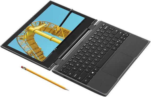 Alt view image 7 of 15 - Lenovo 300e (2nd Gen) 81M9 - Flip design - Intel Celeron N4120 / 1.1 GHz - Win 10 Pro 64-bit (includes Win 11 Pro License) - UHD Graphics 600 - 4 GB RAM - 128 GB SSD NVMe - 11.6" IPS touchscreen