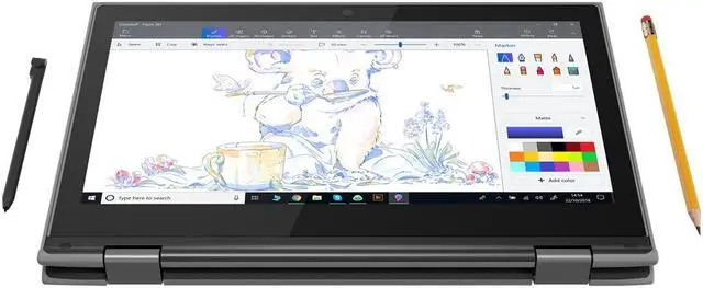 Alt view image 11 of 15 - Lenovo 300e (2nd Gen) 81M9 - Flip design - Intel Celeron N4120 / 1.1 GHz - Win 10 Pro 64-bit (includes Win 11 Pro License) - UHD Graphics 600 - 4 GB RAM - 128 GB SSD NVMe - 11.6" IPS touchscreen