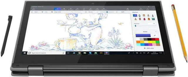 Alt view image 14 of 15 - Lenovo 300e (2nd Gen) 81M9 - Flip design - Intel Celeron N4120 / 1.1 GHz - Win 10 Pro 64-bit (includes Win 11 Pro License) - UHD Graphics 600 - 4 GB RAM - 128 GB SSD NVMe - 11.6" IPS touchscreen