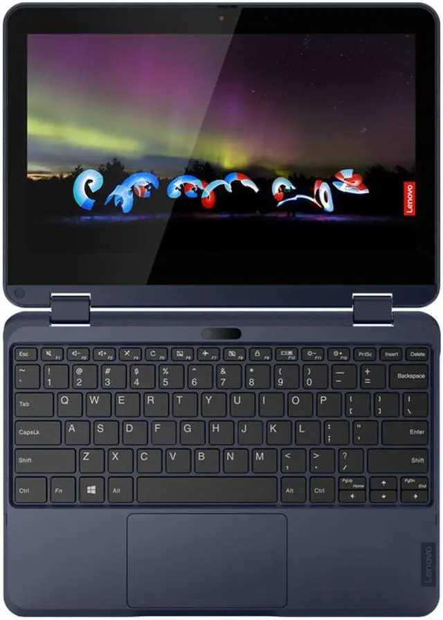 Alt view image 4 of 10 - Lenovo 300w Gen 3 82J1000JUS 11.6" Touchscreen Rugged 2 in 1 Notebook - HD - 1366 x 768 - AMD 3015e Dual-core (2 Core) 1.20 GHz - 4 GB RAM - 128 GB SSD - Abyss Blue