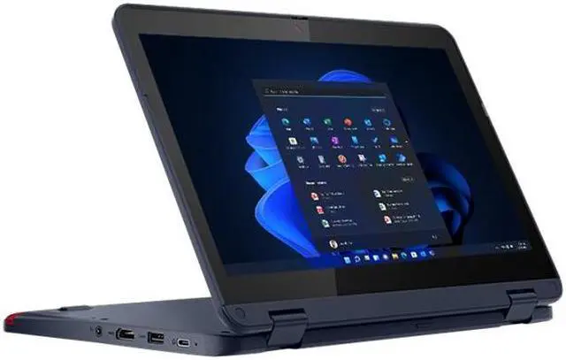 Alt view image 2 of 10 - Lenovo 300w Gen 3 82J1000JUS 11.6" Touchscreen Rugged 2 in 1 Notebook - HD - 1366 x 768 - AMD 3015e Dual-core (2 Core) 1.20 GHz - 4 GB RAM - 128 GB SSD - Abyss Blue