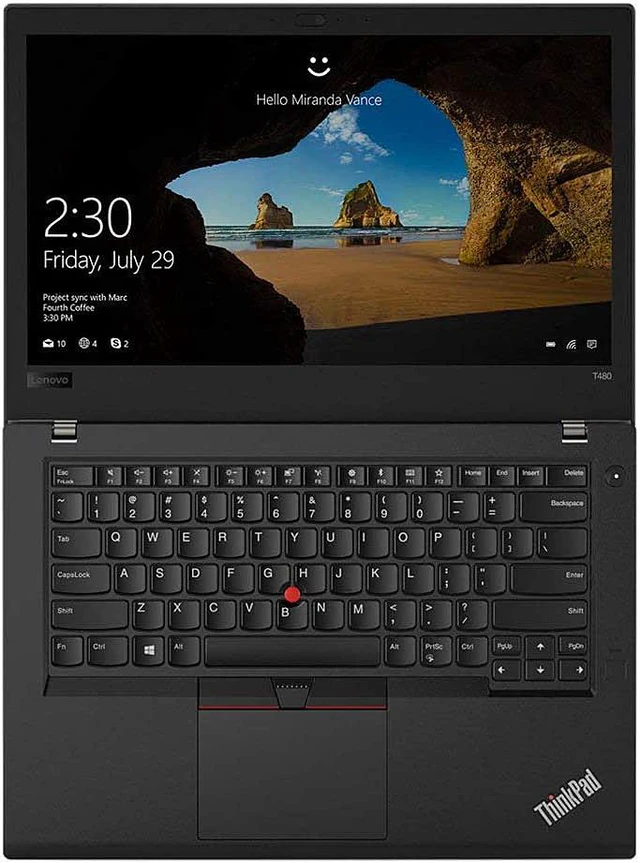 Alt view image 4 of 7 - Lenovo Laptop ThinkPad T480 Intel Core i5 8th Gen 8350U (1.70GHz) 16GB Memory 256 GB SSD Intel UHD Graphics 620 14.0" Windows 11 Pro