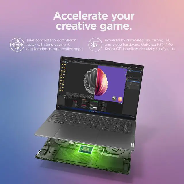 Alt view image 19 of 20 - Lenovo Laptop Slim Pro 9 16IRP8 Intel Core i9 13th Gen 13905H (2.60GHz) 32 GB Memory 1 TB NVMe SSD NVIDIA GeForce RTX 4060 Laptop GPU 16.0" Touchscreen Windows 11 Home Intel Evo Platform 83C00004US
