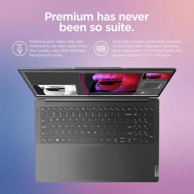 Alt view image 20 of 20 - Lenovo Laptop Slim Pro 9 16IRP8 Intel Core i9 13th Gen 13905H (2.60GHz) 32 GB Memory 1 TB NVMe SSD NVIDIA GeForce RTX 4060 Laptop GPU 16.0" Touchscreen Windows 11 Home Intel Evo Platform 83C00004US