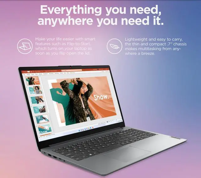 Alt view image 15 of 18 - Lenovo  IdeaPad 1 15ALC7 AMD Ryzen 5 5000 Series 5500U (2.10GHz) 8GB Memory 512 GB PCIe SSD AMD Radeon Graphics 15.6" Windows 11 Home 64-bit 82R400EMUS
