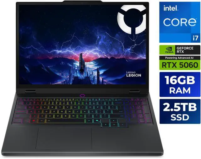 Main image of Lenovo Legion 5i - 15.1" GeForce RTX 5060 Laptop GPU - Intel Core i7-14700HX - 16GB Memory - 2.5 TB SSD - Windows 11 Home - Gaming Laptop - 165 Hz OLED (83LY000LUS )