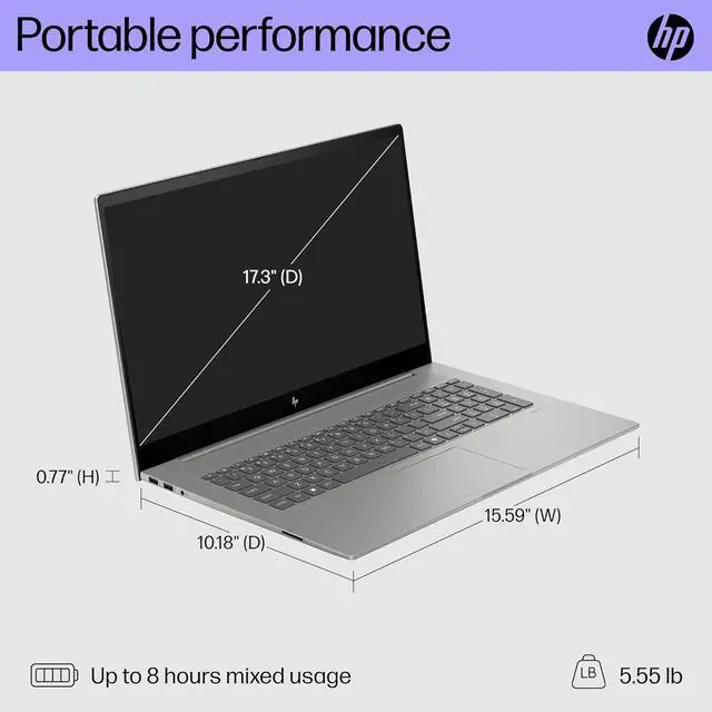 Alt view image 3 of 7 - HP Laptop ENVY Ultra 7-155H 16GB Memory 1 TB SSD 17.3" Touchscreen Windows 11 Home 64-bit 17-cw1010nr