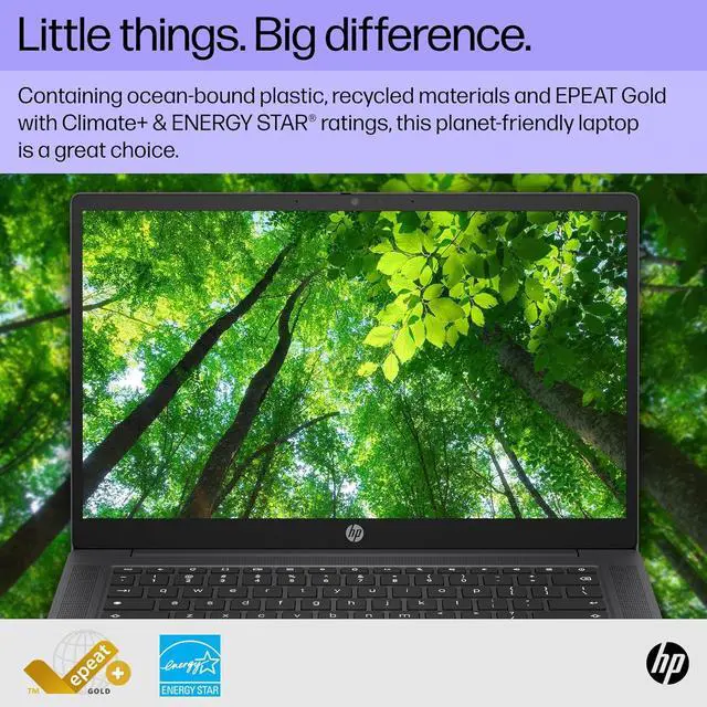 Alt view image 7 of 10 - HP Chromebook Intel Processor N100 4 GB LPDDR5 Memory 64 GB eMMC SSD 14" Non-Touch Screen Chrome OS 14a-nf0000nr