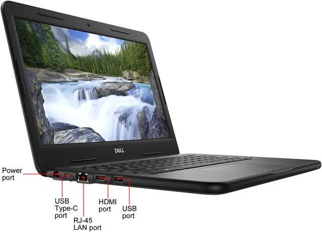 Alt view image 4 of 11 - Dell Latitude 3000 3300 13.3" LCD Notebook - Intel Core i3 i3-7020U 2.30 GHz - 4 GB DDR4 SDRAM - 128 GB SSD - Windows 10 Pro 64-bit (English/French/Spanish) - 1366 x 768 - Black