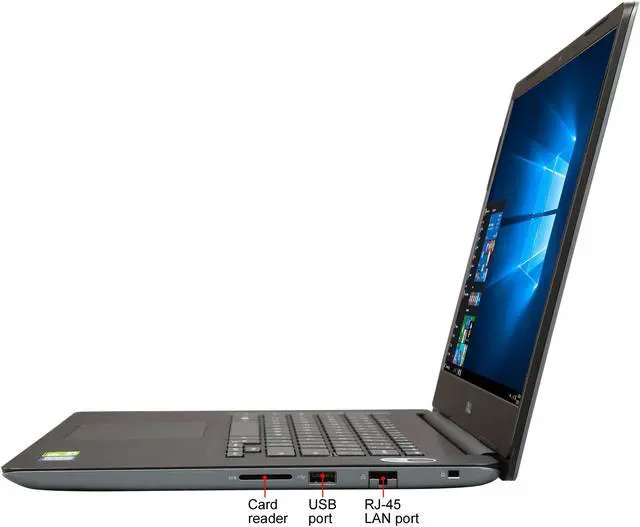 Alt view image 2 of 8 - DELL Laptop Vostro Intel Core i7-8565U 8GB Memory 256 GB SSD NVIDIA GeForce MX130 15.6" Non-Touch Screen Windows 10 Pro 64-bit 9PJCR