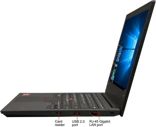 Alt view image 2 of 7 - Lenovo ThinkPad 14.0" AMD Ryzen 5 2500U 8GB Memory DDR4 2400 256GB SSD Windows 10 Pro 64-Bit E485 (20KU001KUS)