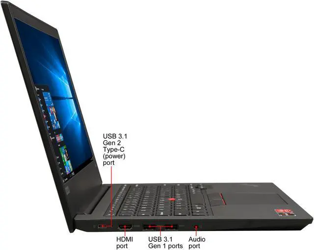 Alt view image 4 of 7 - Lenovo ThinkPad 14.0" AMD Ryzen 5 2500U 8GB Memory DDR4 2400 256GB SSD Windows 10 Pro 64-Bit E485 (20KU001KUS)