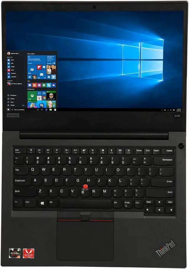 Alt view image 6 of 7 - Lenovo ThinkPad 14.0" AMD Ryzen 5 2500U 8GB Memory DDR4 2400 256GB SSD Windows 10 Pro 64-Bit E485 (20KU001KUS)