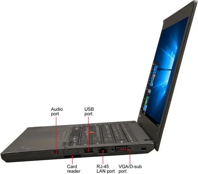 Alt view image 5 of 11 - Lenovo Grade B Laptop Intel Core i5-4300U 8GB Memory 128 GB SSD 14.0" Windows 10 Pro 64-bit T440