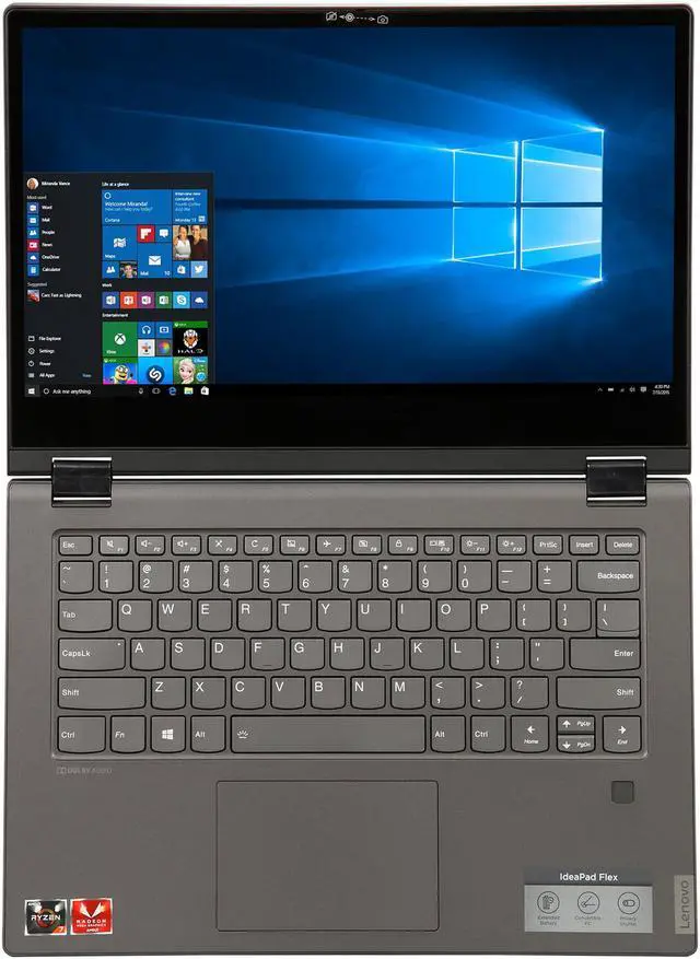 Alt view image 8 of 9 - Lenovo Flex-14API AMD Ryzen 7 3700U 8GB Memory 256 GB SSD AMD Radeon RX Vega 10 14.0" 10-point Multi-touch 1920 x 1080 Convertible 2-in-1 Laptop Windows 10 Home 64-bit 81SS0002US